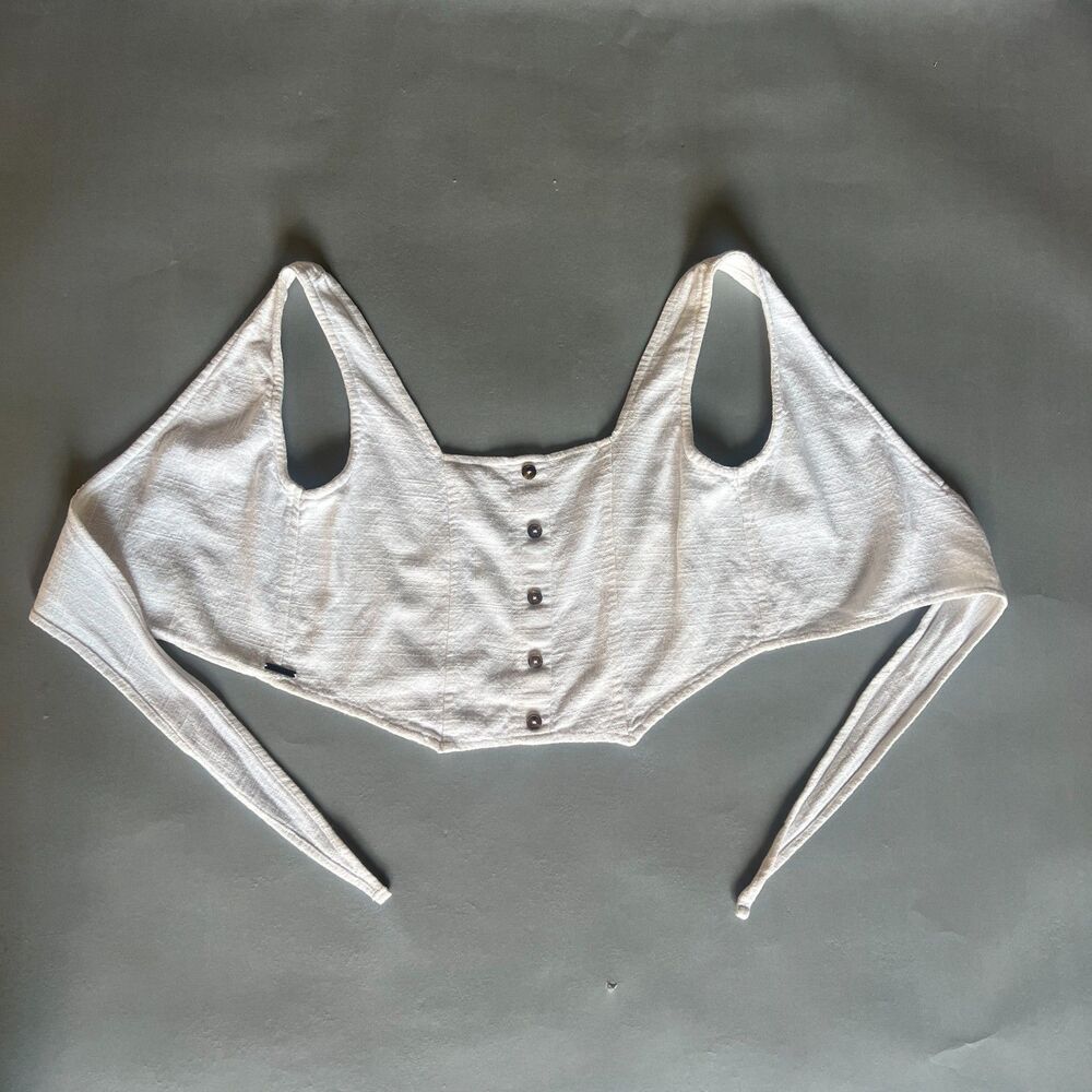 Boho indie 100% cotton adjustable Billabong crop top open back festival